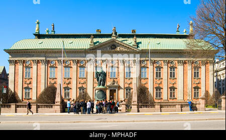 STOCKHOLM, Schweden - 14 April 2010: Ritter Haus (riddarhuset). Wurde in der Mitte des siebzehnten Jahrhunderts gebaut. Stockfoto