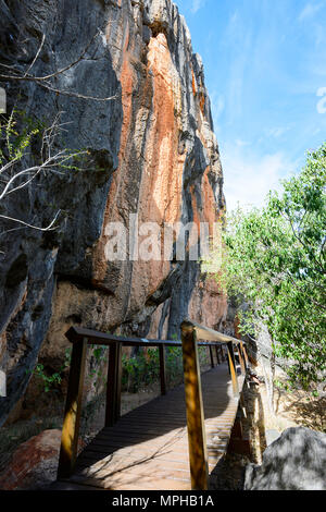 Wullumba Aboriginal Kunst Website in Chillagoe-Mungana Caves National Park, Far North Queensland, FNQ, QLD, Australien Stockfoto