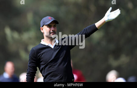 Pep Guardiola während des Morgens für die BMW PGA Championship 2018 bei Wentworth Golf Club, Surrey. Stockfoto