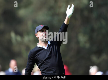 Pep Guardiola während des Morgens für die BMW PGA Championship 2018 bei Wentworth Golf Club, Surrey. Stockfoto