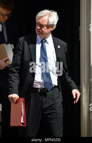 Verlassen der Europäischen Union, Sekretär (Brexit) David Davis, 10 Downing Street, London nach einem Treffen. Stockfoto