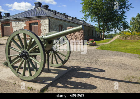 Alte Kanonen des Ersten Weltkrieges. Lappeenranta, Finnland Stockfoto