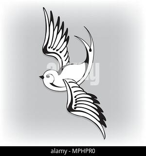 Handgezeichnete Vogel Stock Vektor