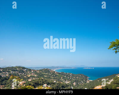 Mittelmeer Blick von der Burg von Begur, Katalonien, Spanien Stockfoto