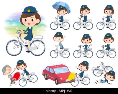 Polizei Frauen city Fahrrad Stock Vektor