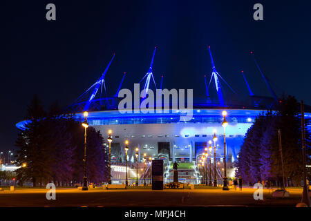 St. Petersburg, Russland - 14. Mai 2018: 21 FIFA WM 2018. Stadion Zenit Arena, Fußball Stadion Sankt-petersburg auf Krestovsky eröffnet im Jahr 2017 FI Stockfoto