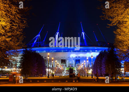 St. Petersburg, Russland - 14. Mai 2018: 21 FIFA WM 2018. Stadion Zenit Arena, Fußball Stadion Sankt-petersburg auf Krestovsky eröffnet im Jahr 2017 FI Stockfoto