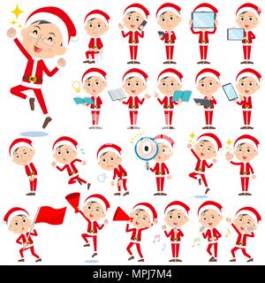 Satz von verschiedenen Posen von Santa Claus Kostüm Vati 2 Stock Vektor