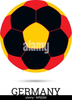 Soccer ball mit der Deutschen nationalen Farben und Wappen Vector Illustration Stock Vektor