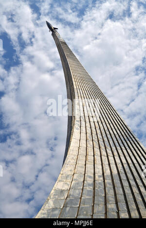 Moskau, Russland - am 30. April. 2018. Eroberer des Weltraums ist Denkmal in Cosmopark Stockfoto