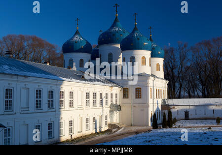 Kreuzerhöhung Kathedrale in Yuriev Kloster Stockfoto