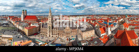 Luftbild Panorama der Altstadt, München Stockfoto