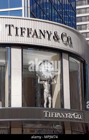 Tiffany & Co. Luxus Schmuck und Facheinzelhändler der Burrard Street in der Innenstadt von Vancouver, BC, Kanada Stockfoto