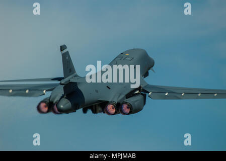 Rockwell B-1 B Lancer Bomber Jet Flugzeug der United States Air Force USAF. Supersonic Variable sweep Swing wing nukleare Bomber. Von Dyess AFB Stockfoto