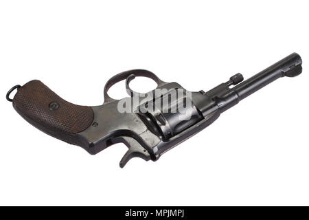 Die nagant M1895 Revolver isoliert auf weißem Hintergrund Stockfoto