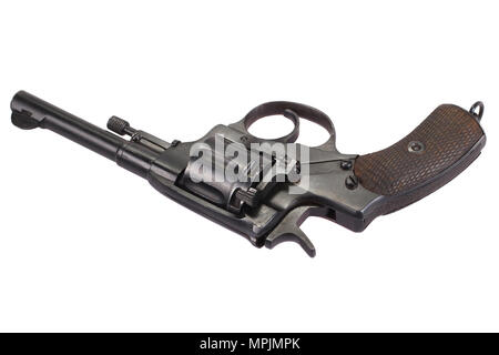 Die nagant M1895 Revolver isoliert auf weißem Hintergrund Stockfoto