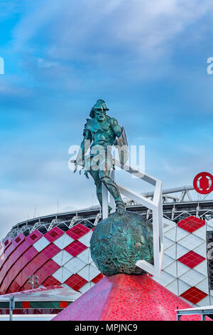 Moskau, Russland - 24 April 2018: Luftaufnahme von Spartak Stadium Otkritie Arena. Schöne Panorama der modernen Spartak Stadium von oben. Stockfoto