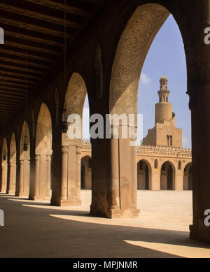 Minarett von Ahmad ibn Tulun Moschee Stockfoto