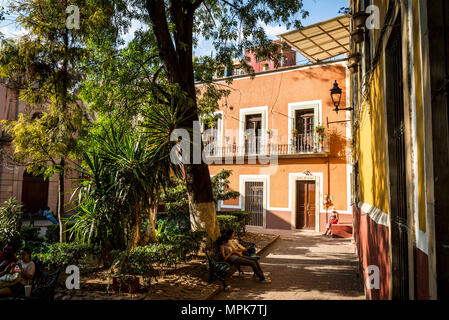 San Roque Plaza, Guanajuato, Stadt im zentralen Mexiko Stockfoto