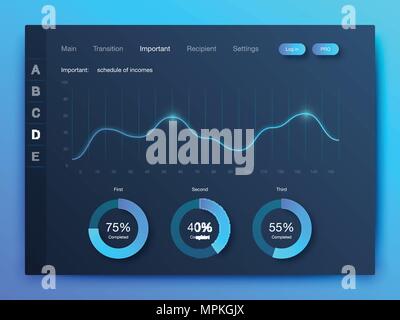 Dashboard Infografik Vorlage mit modernem Design Stock Vektor