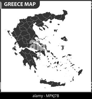 Die detaillierte Karte von Griechenland mit Regionen. Verwaltungseinheit. Stock Vektor