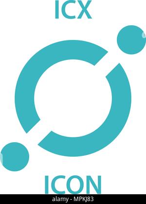 Symbol Münze cryptocurrency blockchain Symbol. Virtuelle elektronische, Internet Geld oder cryptocoin Symbol, Logo Stock Vektor