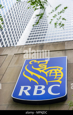 Montreal Kanada, Provinz Quebec, Place Ville Marie, RBC, Royal Bank of Canada, Kanada, nordamerikanisches Logo, Schild, Bürogebäude, Kanada070706118 Stockfoto