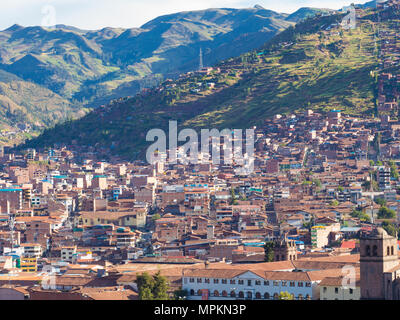 Blick auf Cusco Peru als von San Cristobal gesehen Stockfoto