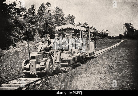 Die Edison Electric Railway in Menlo Park (1880). Aus "Das Leben des Jungen von Edison' von William H. Meadowcroft (1921) Stockfoto