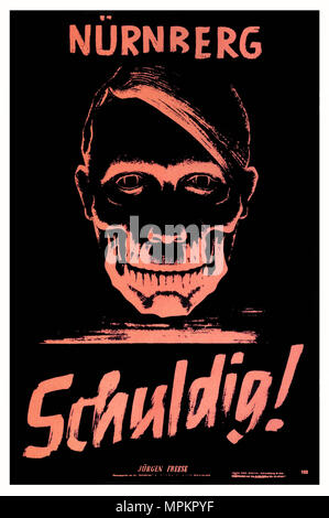 Deutsche Vintage Propaganda Poster - Schuldig! Stockfoto