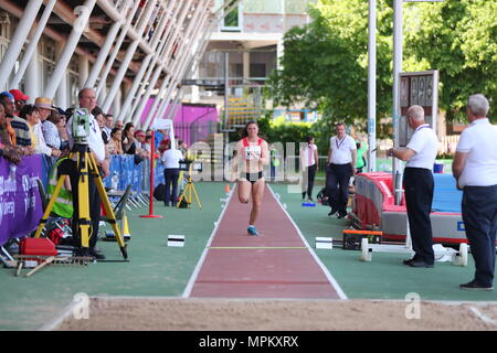 In Loughborough, England, 20, Mai, 2018. Sian Swanson konkurrieren in der Frauen Dreisprung während der LIA Loughborough Internationalen Leichtathletik Jahresbericht Stockfoto