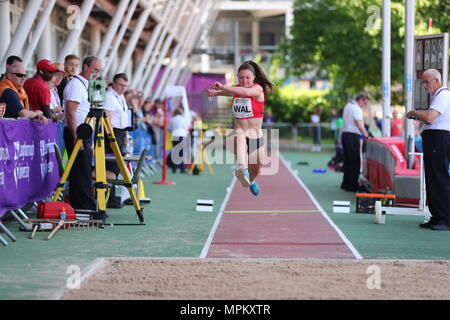 In Loughborough, England, 20, Mai, 2018. Sian Swanson konkurrieren in der Frauen Dreisprung während der LIA Loughborough Internationalen Leichtathletik Jahresbericht Stockfoto