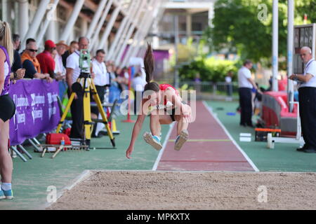 In Loughborough, England, 20, Mai, 2018. Sian Swanson konkurrieren in der Frauen Dreisprung während der LIA Loughborough Internationalen Leichtathletik Jahresbericht Stockfoto