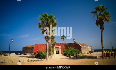 Sklaverei Festung auf der Insel Goree in Dakar, Senegal Stockfoto