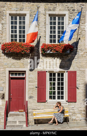 Quebec Kanada, Unterstadt, Rue du Sault Au Matelot, historisches Gebäude, Canada070710146 Stockfoto