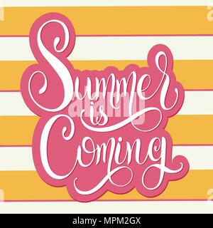 Hallo Sommer Schriftzug. Elemente für Einladungen, Poster, Grußkarten. Seasons Greetings Stock Vektor