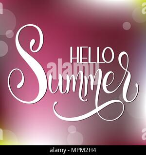 Hallo Sommer Schriftzug. Elemente für Einladungen, Poster, Grußkarten. Seasons Greetings Stock Vektor