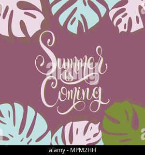 Hallo Sommer Schriftzug. Elemente für Einladungen, Poster, Grußkarten. Seasons Greetings Stock Vektor