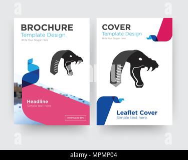 Mamba Broschüren Flyer Design Template mit abstrakten Foto Hintergrund, minimalistischen Trend business Corporate roll up- oder Jahresbericht Stock Vektor