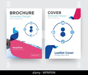 Ordentlich Broschüren Flyer Design Template mit abstrakten Foto Hintergrund, minimalistischen Trend business Corporate roll up- oder Jahresbericht Stock Vektor