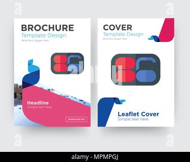 86 Broschüren Flyer Design Template mit abstrakten Foto Hintergrund, minimalistischen Trend business Corporate roll up- oder Jahresbericht Stock Vektor