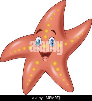 Cartoon happy starfish Stock Vektor