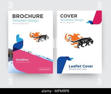 Black Panthers Broschüren Flyer Design Template mit abstrakten Foto Hintergrund, minimalistischen Trend business Corporate roll up- oder Jahresbericht Stock Vektor