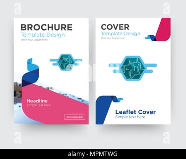 Semi Truck Broschüren Flyer Design Template mit abstrakten Foto Hintergrund, minimalistischen Trend business Corporate roll up- oder Jahresbericht Stock Vektor