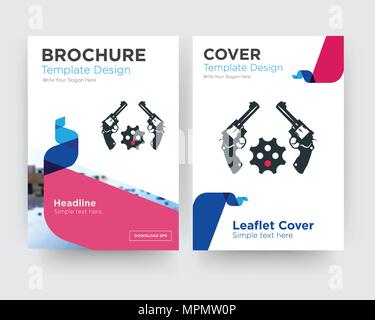 Revolver Broschüren Flyer Design Template mit abstrakten Foto Hintergrund, minimalistischen Trend business Corporate roll up- oder Jahresbericht Stock Vektor