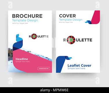 Roulette Broschüren Flyer Design Template mit abstrakten Foto Hintergrund, minimalistischen Trend business Corporate roll up- oder Jahresbericht Stock Vektor