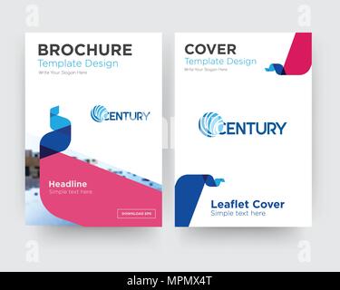 Jahrhundert Broschüre Flyer Design vorlage mit abstrakten Foto Hintergrund, minimalistischen Trend business Corporate roll up- oder Jahresbericht Stock Vektor
