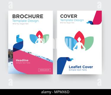 Chakra Broschüren Flyer Design Template mit abstrakten Foto Hintergrund, minimalistischen Trend business Corporate roll up- oder Jahresbericht Stock Vektor