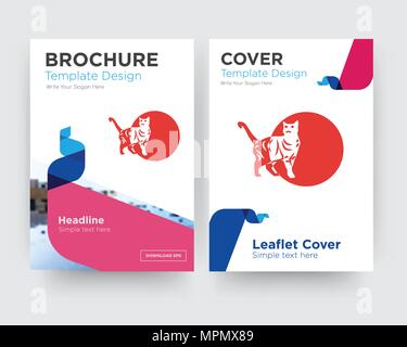 Cat Broschüren Flyer Design Template mit abstrakten Foto Hintergrund, minimalistischen Trend business Corporate roll up- oder Jahresbericht Stock Vektor