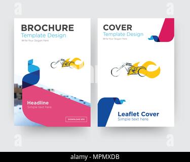 Häcksler Broschüren Flyer Design Template mit abstrakten Foto Hintergrund, minimalistischen Trend business Corporate roll up- oder Jahresbericht Stock Vektor